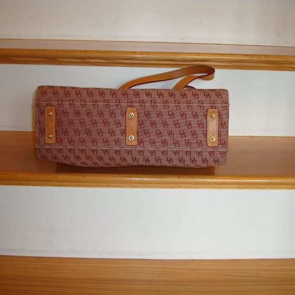 Vintage Dooney & Bourke East/West Tote Reddish Pink w/Leather Straps GOOD CONDIT - Picture 3 of 12